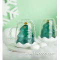 Custom Christmas Tree glass Double Wall Glasses